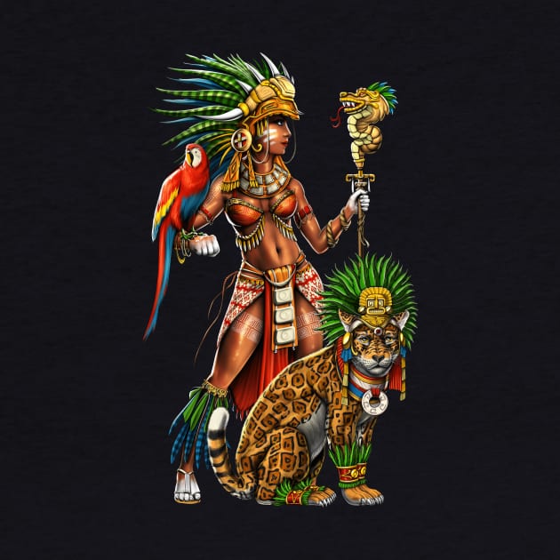 Aztec Jaguar Warrior Woman by underheaven